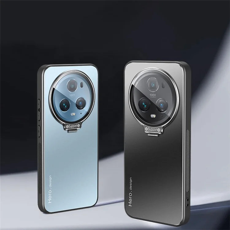 For Honor Magic5 Pro Cell Phone Case Works with Magnetic Car Mount Hidden Kickstand Back Cover