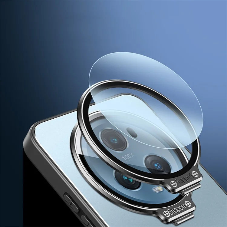 For Honor Magic5 Pro Cell Phone Case Works with Magnetic Car Mount Hidden Kickstand Back Cover