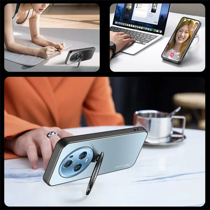 For Honor Magic5 Pro Cell Phone Case Works with Magnetic Car Mount Hidden Kickstand Back Cover