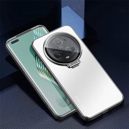 For Honor Magic5 Pro Cell Phone Case Works with Magnetic Car Mount Hidden Kickstand Back Cover