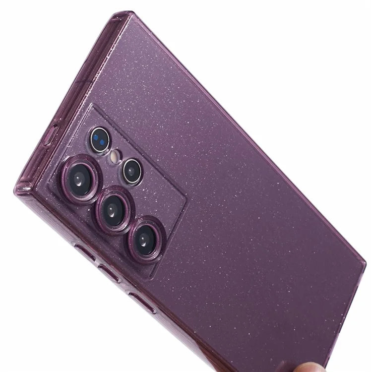 JTW Series for Samsung Galaxy S21 Ultra 5G Shockproof Case Glitter Surface TPU Slim Phone Cover Purple