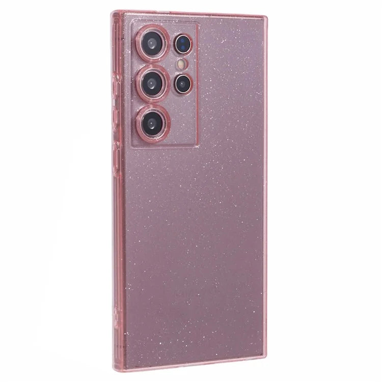 JTW Series for Samsung Galaxy S24 Ultra Case Glitter TPU Phone Shell with Precise Lens Cutout Pink