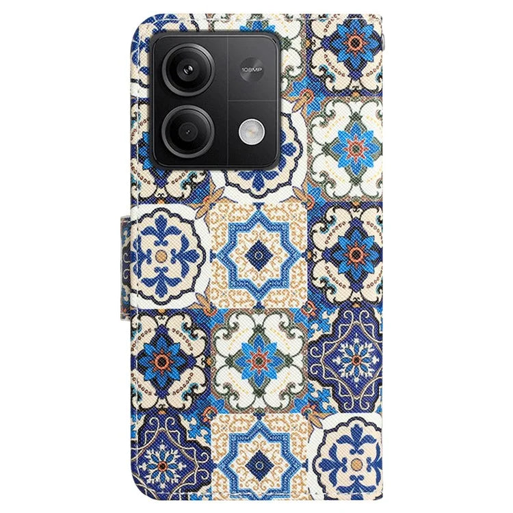 For Xiaomi Redmi Note 13 5G Case PU Leather Magnetic Clasp Pattern Printing Phone Cover