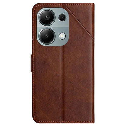 For Xiaomi Redmi Note 13 Pro 4G / Poco M6 Pro 4G Case Lines Imprinted PU Leather Wallet Stand Phone Cover