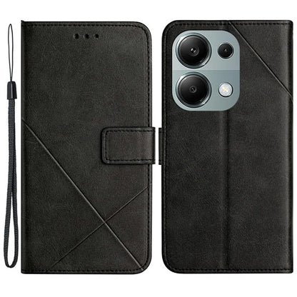 For Xiaomi Redmi Note 13 Pro 4G / Poco M6 Pro 4G Case Lines Imprinted PU Leather Wallet Stand Phone Cover