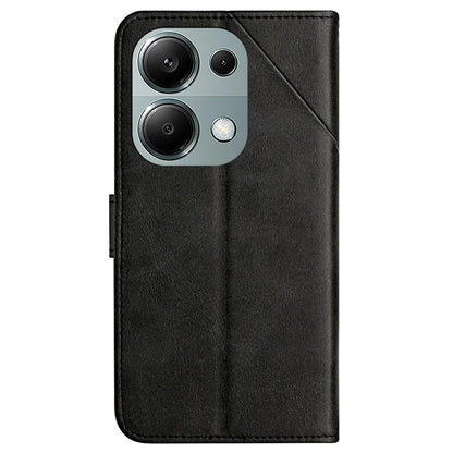For Xiaomi Redmi Note 13 Pro 4G / Poco M6 Pro 4G Case Lines Imprinted PU Leather Wallet Stand Phone Cover