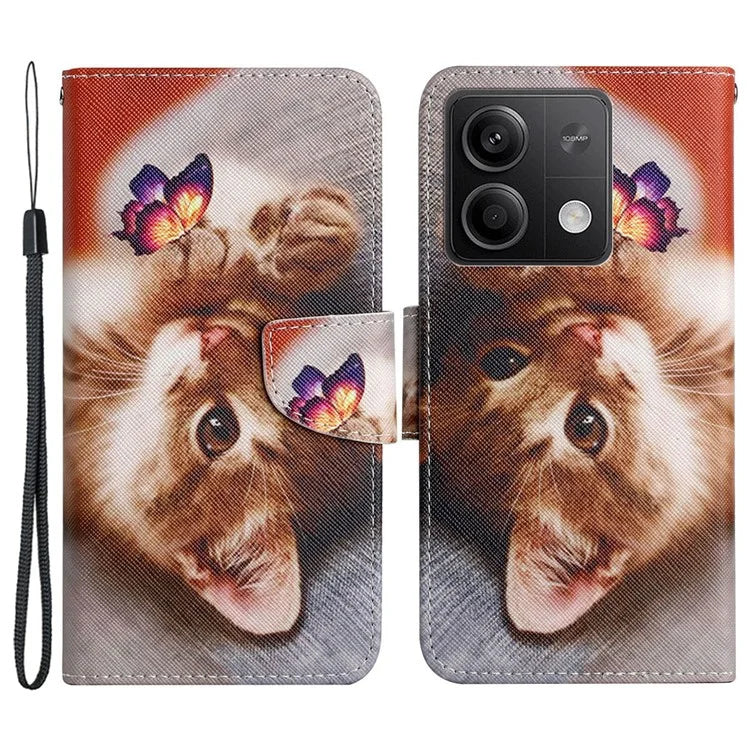 For Xiaomi Redmi Note 13 5G Case Pattern Printing Protective Leather Folio Phone Cover