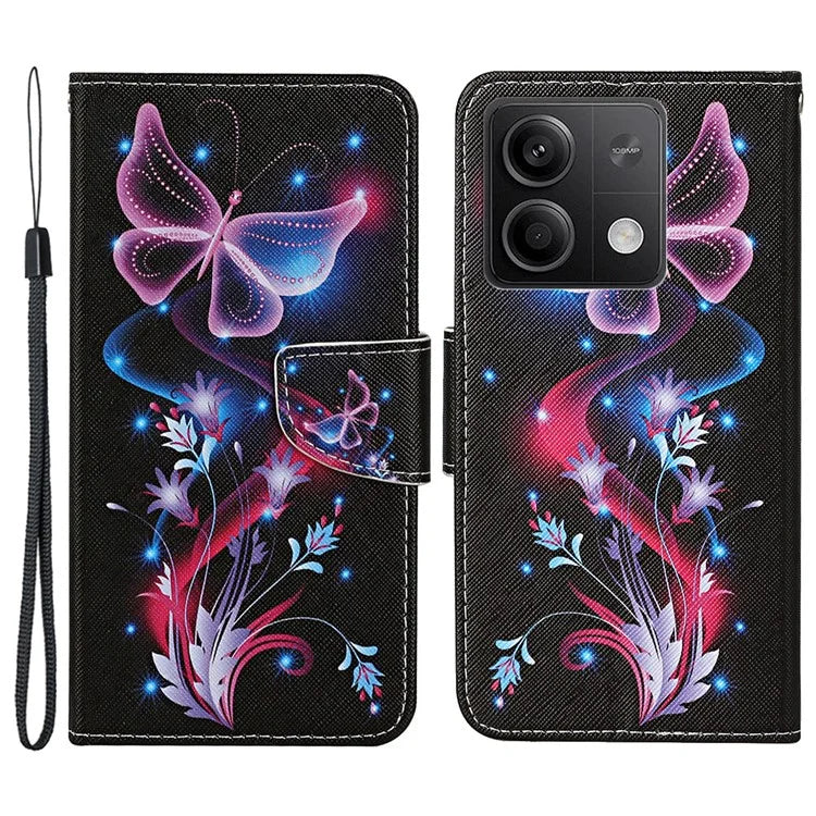 For Xiaomi Redmi Note 13 5G Case Pattern Printing Protective Leather Folio Phone Cover