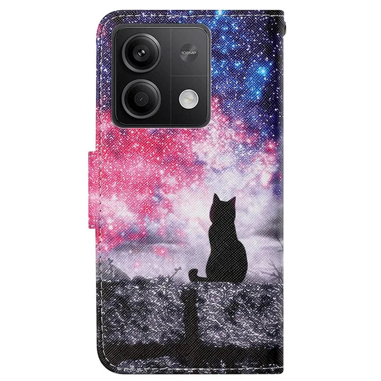 For Xiaomi Redmi Note 13 5G Case Pattern Printing Protective Leather Folio Phone Cover