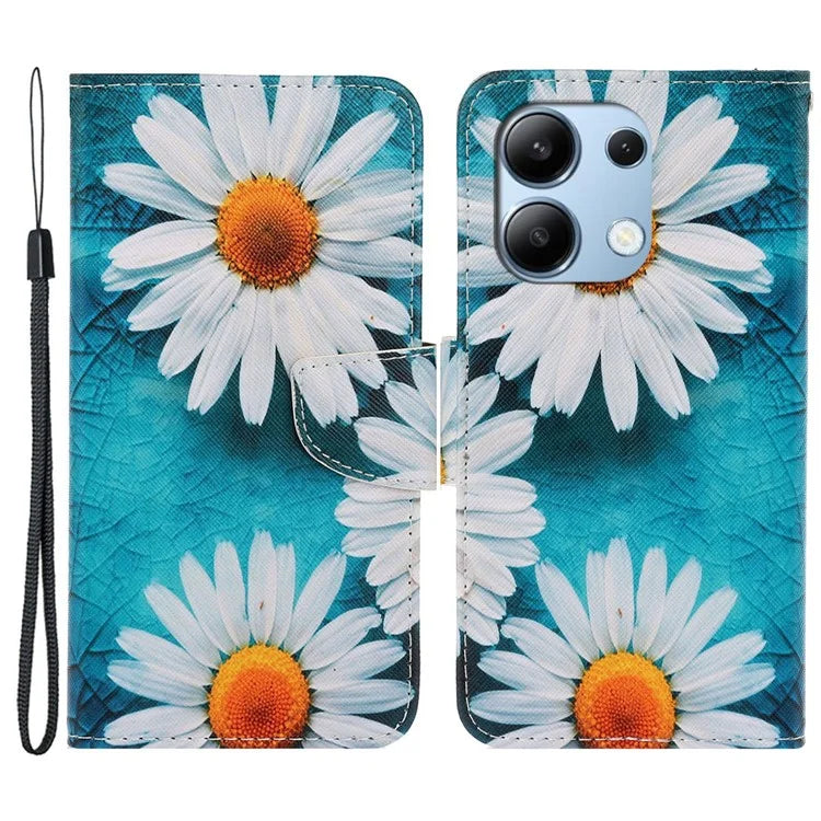 For Xiaomi Redmi Note 13 4G Case PU Leather Stand Wallet Phone Cover Pattern Printing