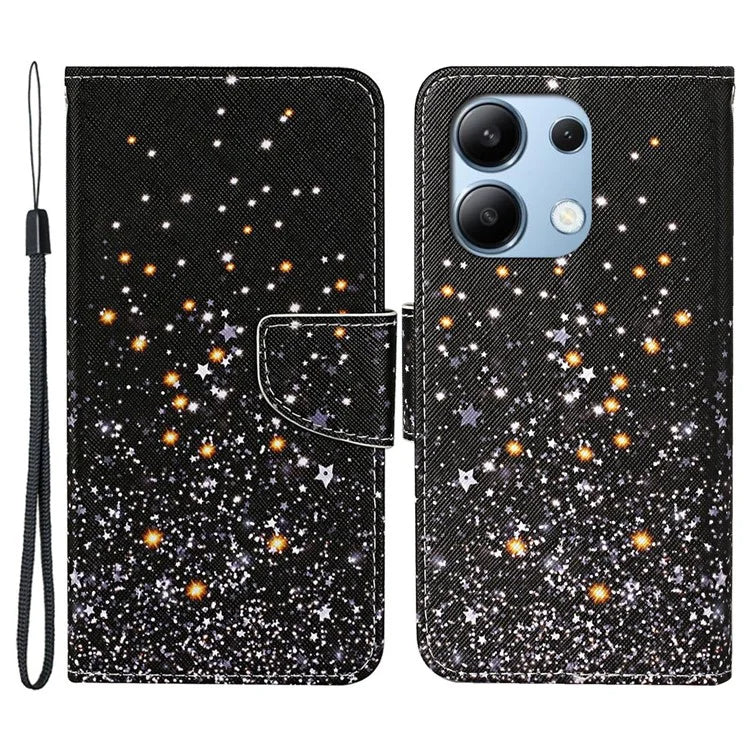 For Xiaomi Redmi Note 13 4G Case PU Leather Stand Wallet Phone Cover Pattern Printing