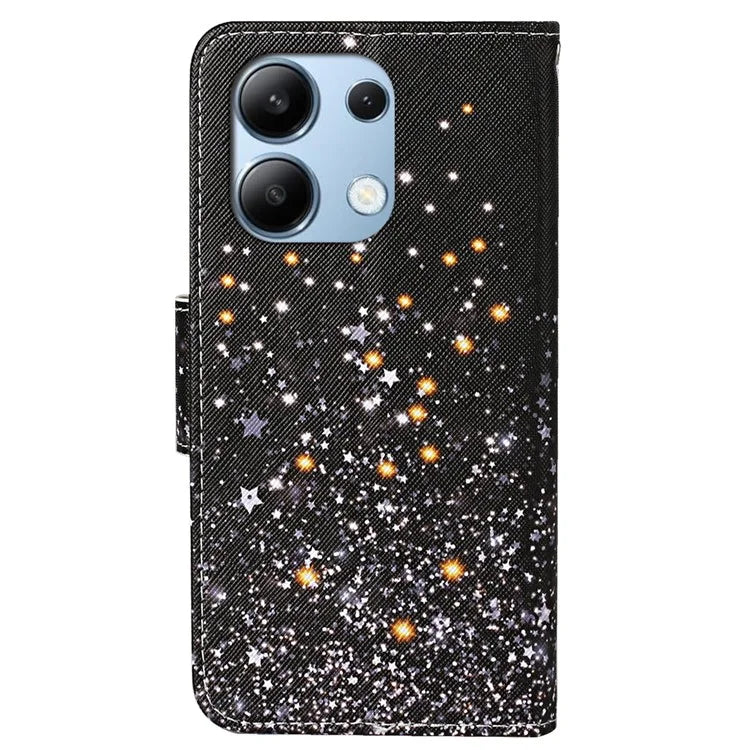 For Xiaomi Redmi Note 13 4G Case PU Leather Stand Wallet Phone Cover Pattern Printing