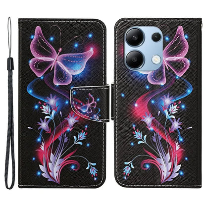 For Xiaomi Redmi Note 13 4G Case PU Leather Stand Wallet Phone Cover Pattern Printing
