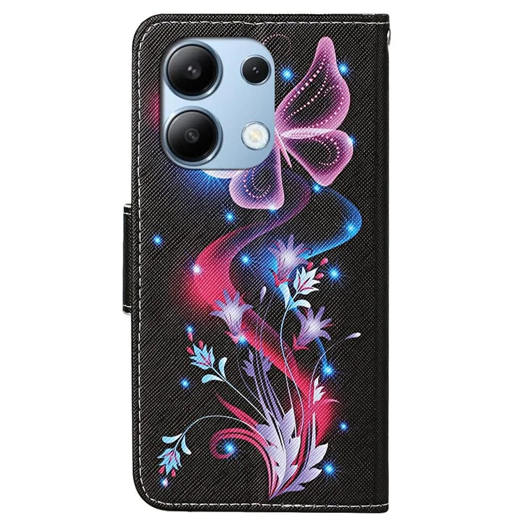 For Xiaomi Redmi Note 13 4G Case PU Leather Stand Wallet Phone Cover Pattern Printing