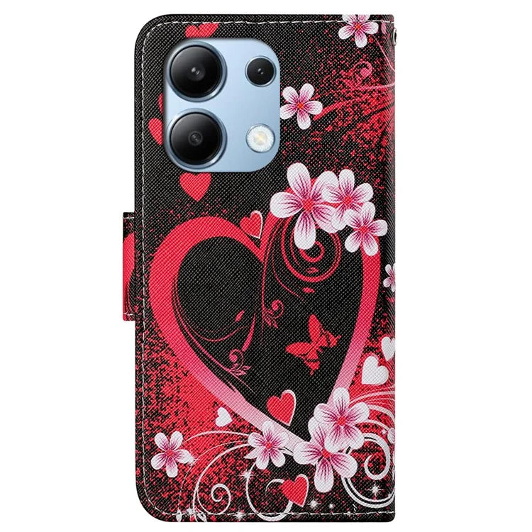 For Xiaomi Redmi Note 13 4G Case PU Leather Stand Wallet Phone Cover Pattern Printing