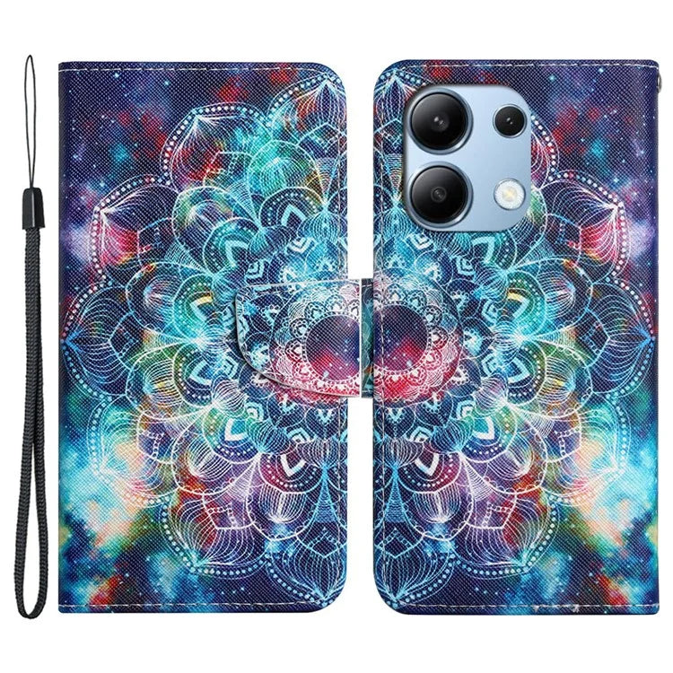 For Xiaomi Redmi Note 13 4G Case PU Leather Stand Wallet Phone Cover Pattern Printing