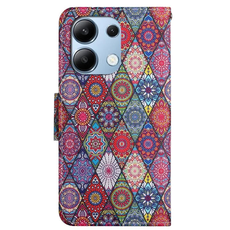 For Xiaomi Redmi Note 13 4G Case PU Leather Stand Wallet Phone Cover Pattern Printing