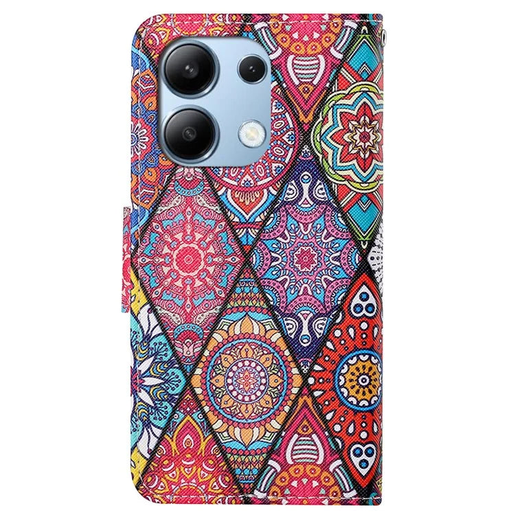 For Xiaomi Redmi Note 13 4G Case PU Leather Stand Wallet Phone Cover Pattern Printing