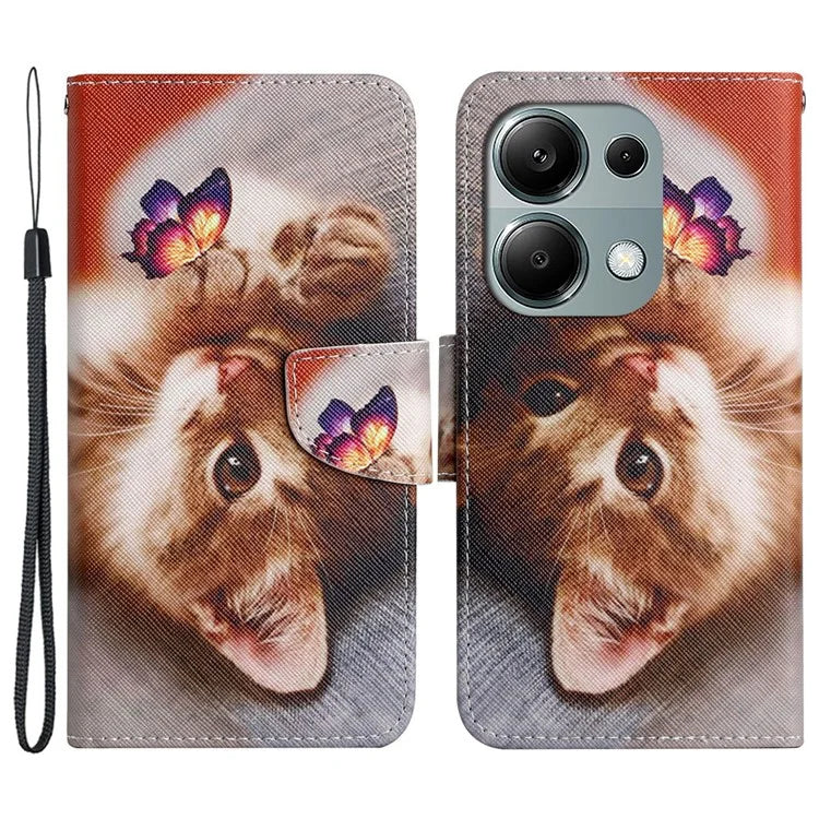 For Xiaomi Redmi Note 13 Pro 4G / Poco M6 Pro 4G Leather Case Pattern Printing Wallet Phone Cover