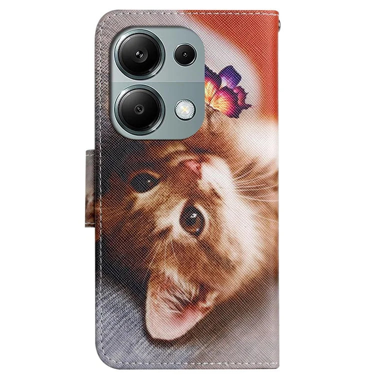 For Xiaomi Redmi Note 13 Pro 4G / Poco M6 Pro 4G Leather Case Pattern Printing Wallet Phone Cover