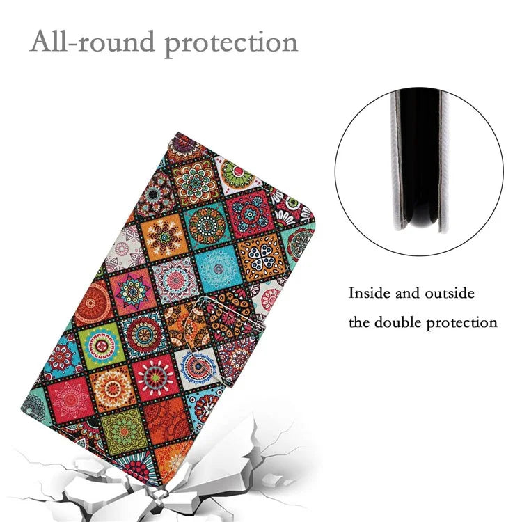 For Xiaomi Redmi Note 13 Pro 4G / Poco M6 Pro 4G Leather Case Pattern Printing Wallet Phone Cover