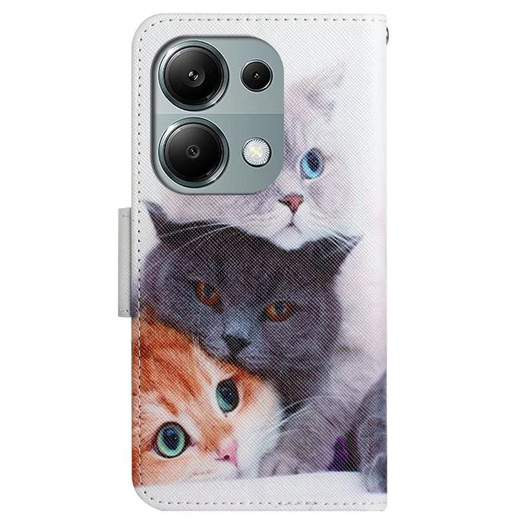 For Xiaomi Redmi Note 13 Pro 4G / Poco M6 Pro 4G Leather Case Pattern Printing Wallet Phone Cover