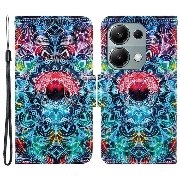 For Xiaomi Redmi Note 13 Pro 4G / Poco M6 Pro 4G Leather Case Pattern Printing Wallet Phone Cover
