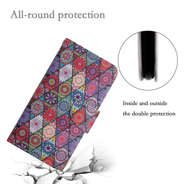 For Xiaomi Redmi Note 13 Pro 4G / Poco M6 Pro 4G Leather Case Pattern Printing Wallet Phone Cover