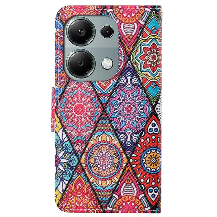 For Xiaomi Redmi Note 13 Pro 4G / Poco M6 Pro 4G Leather Case Pattern Printing Wallet Phone Cover