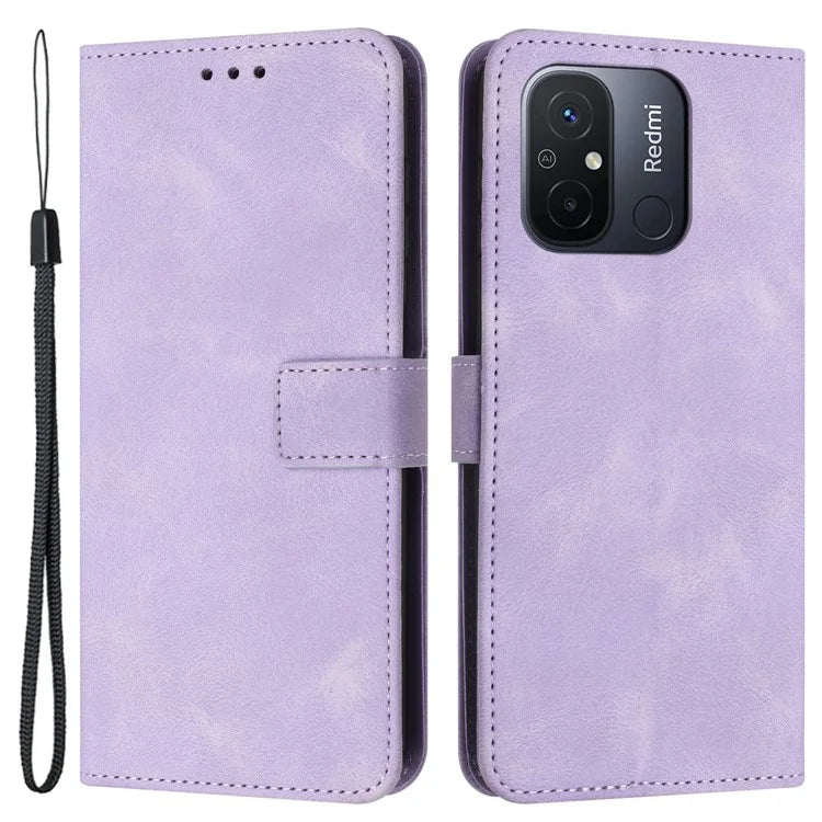 For Xiaomi Redmi 12C 4G Case Folio Bookstytle Skin-touch PU Leather Phone Cover