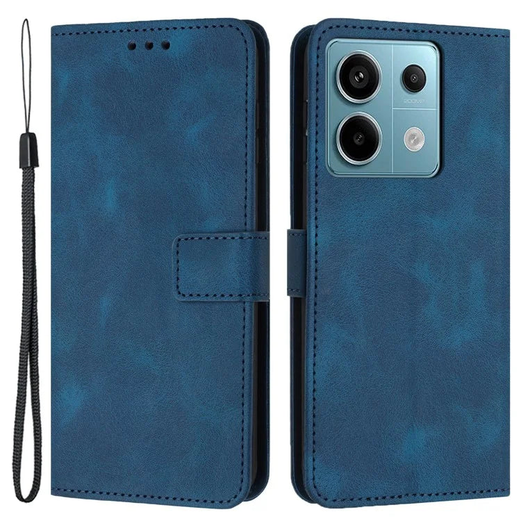 For Xiaomi Redmi Note 13 5G Leather Case Solid Color Wallet Protective Phone Cover
