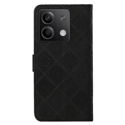 For Xiaomi Redmi Note 13 5G Phone Case Ethnic Style Imprinted Flower Pattern Leather Cover