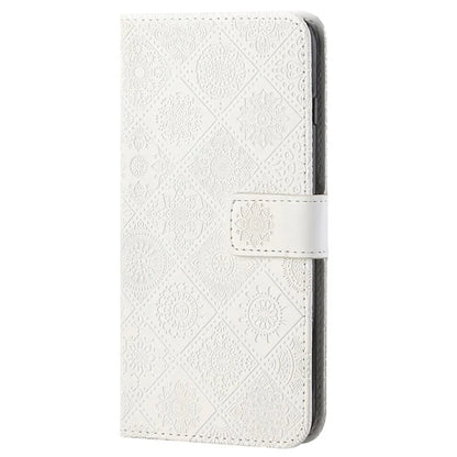 For Xiaomi Redmi Note 13 Pro 5G / Poco X6 5G Case Ethnic Style Imprinted Flower Pattern Leather Phone Cover
