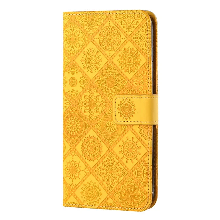 For Xiaomi Redmi Note 13 Pro 5G / Poco X6 5G Case Ethnic Style Imprinted Flower Pattern Leather Phone Cover