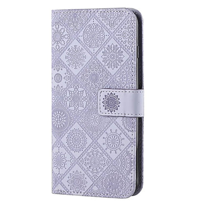 For Xiaomi Redmi Note 13 Pro 5G / Poco X6 5G Case Ethnic Style Imprinted Flower Pattern Leather Phone Cover