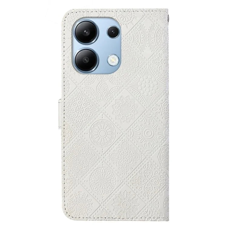 For Xiaomi Redmi Note 13 4G Cell Phone Case Ethnic Style Imprinted Flower Pattern Cover