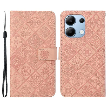 For Xiaomi Redmi Note 13 4G Cell Phone Case Ethnic Style Imprinted Flower Pattern Cover