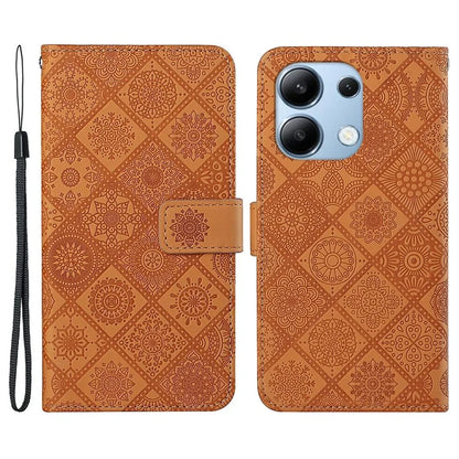 For Xiaomi Redmi Note 13 4G Cell Phone Case Ethnic Style Imprinted Flower Pattern Cover