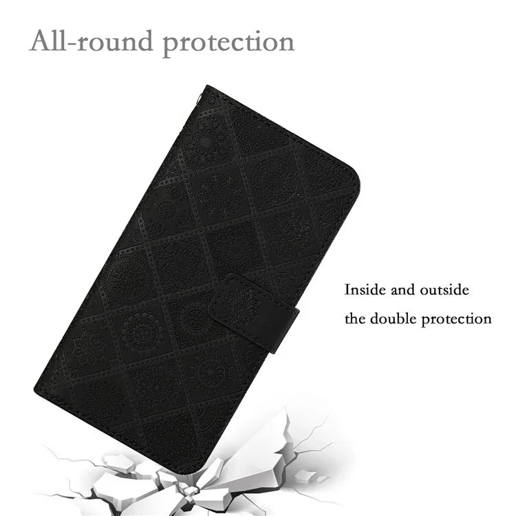 For Xiaomi Redmi Note 13 Pro 4G / Poco M6 Pro 4G Phone Case Ethnic Style Flower Imprinted Leather Flip Cover