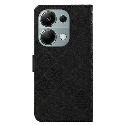 For Xiaomi Redmi Note 13 Pro 4G / Poco M6 Pro 4G Phone Case Ethnic Style Flower Imprinted Leather Flip Cover