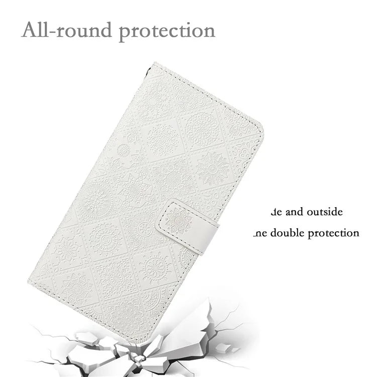 For Xiaomi Redmi Note 13 Pro 4G / Poco M6 Pro 4G Phone Case Ethnic Style Flower Imprinted Leather Flip Cover