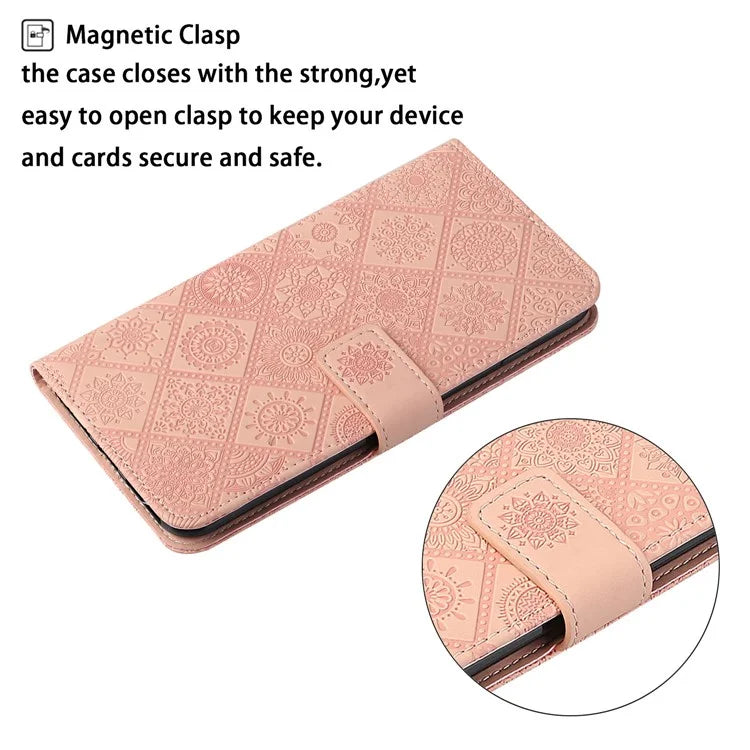 For Xiaomi Redmi Note 13 Pro 4G / Poco M6 Pro 4G Phone Case Ethnic Style Flower Imprinted Leather Flip Cover