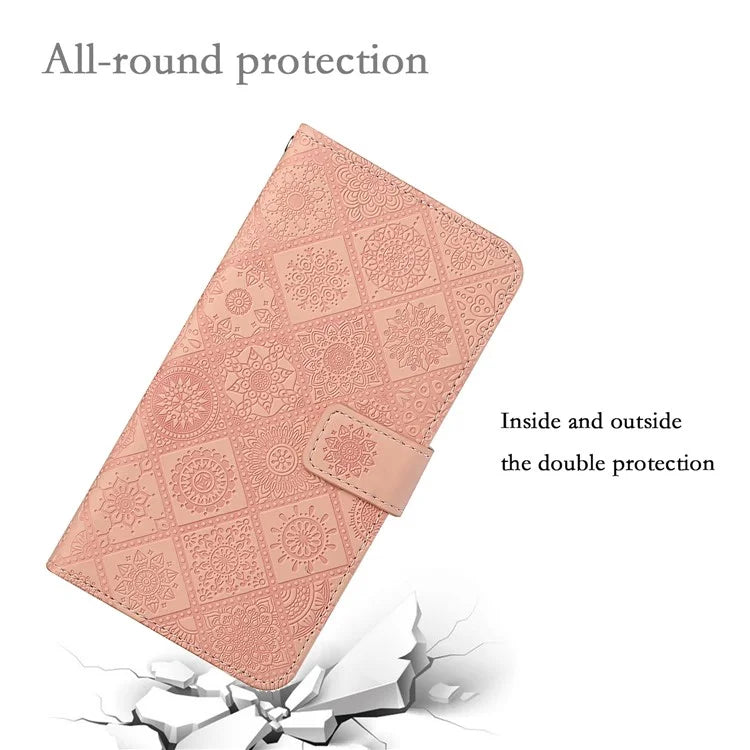 For Xiaomi Redmi Note 13 Pro 4G / Poco M6 Pro 4G Phone Case Ethnic Style Flower Imprinted Leather Flip Cover