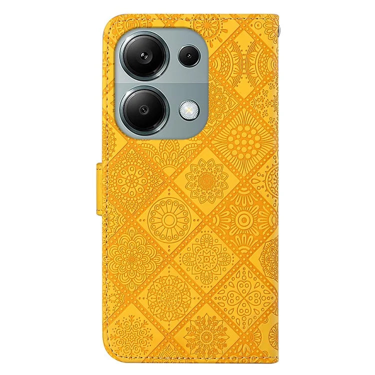 For Xiaomi Redmi Note 13 Pro 4G / Poco M6 Pro 4G Phone Case Ethnic Style Flower Imprinted Leather Flip Cover