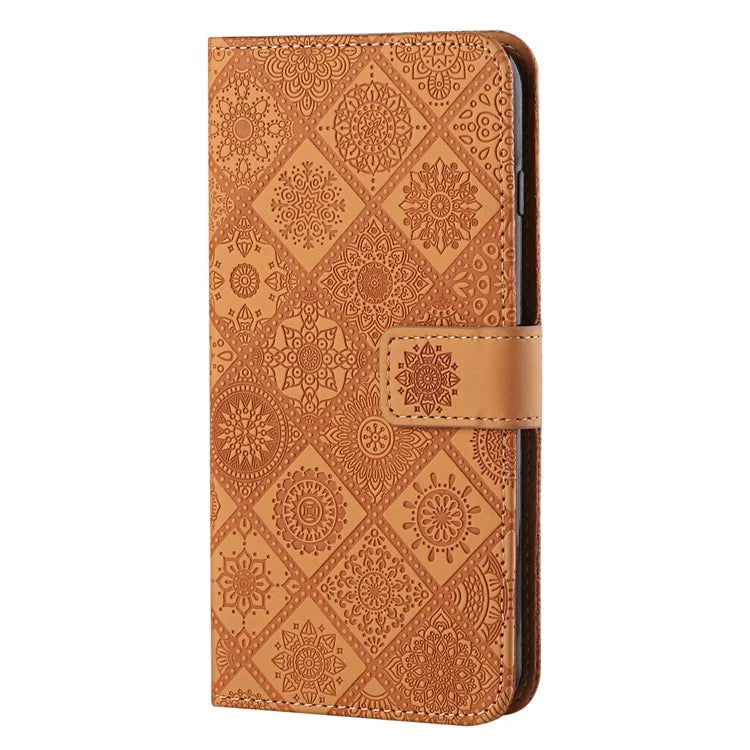 For Xiaomi Redmi Note 13 Pro 4G / Poco M6 Pro 4G Phone Case Ethnic Style Flower Imprinted Leather Flip Cover