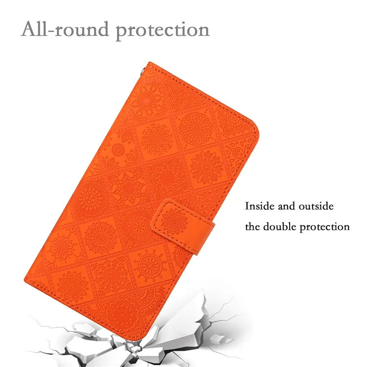 For Xiaomi Redmi Note 13 Pro 4G / Poco M6 Pro 4G Phone Case Ethnic Style Flower Imprinted Leather Flip Cover