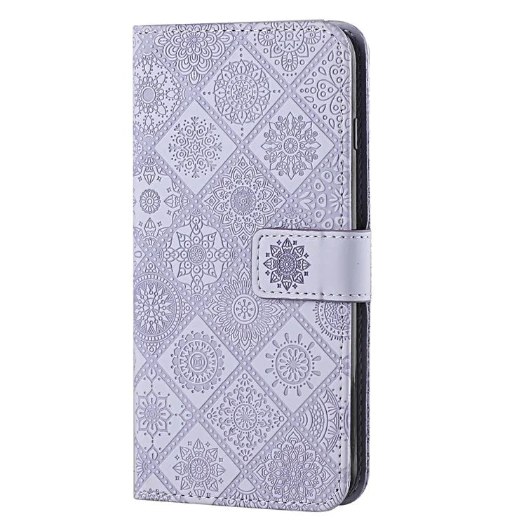 For Xiaomi Redmi Note 13 Pro 4G / Poco M6 Pro 4G Phone Case Ethnic Style Flower Imprinted Leather Flip Cover