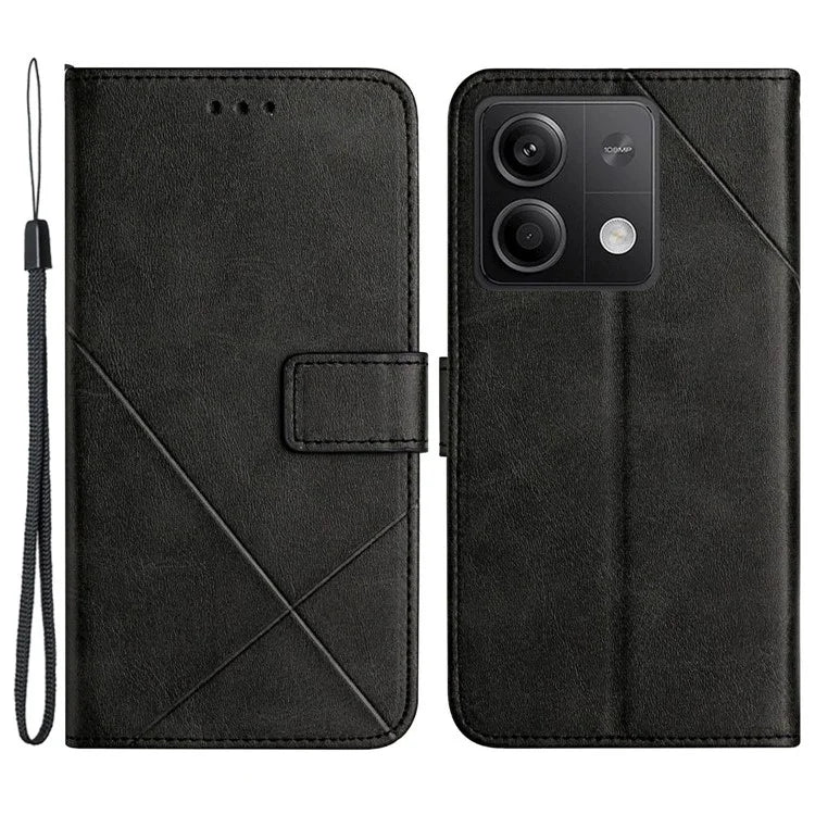 For Xiaomi Redmi Note 13 5G Leather Case Line Pattern Wallet Phone Cover