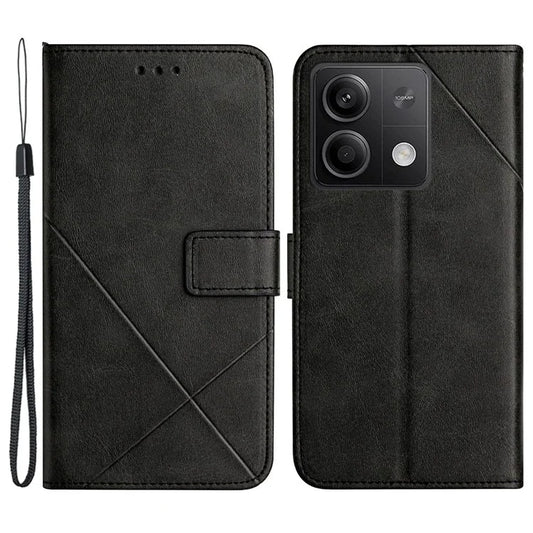 For Xiaomi Redmi Note 13 5G Leather Case Line Pattern Wallet Phone Cover