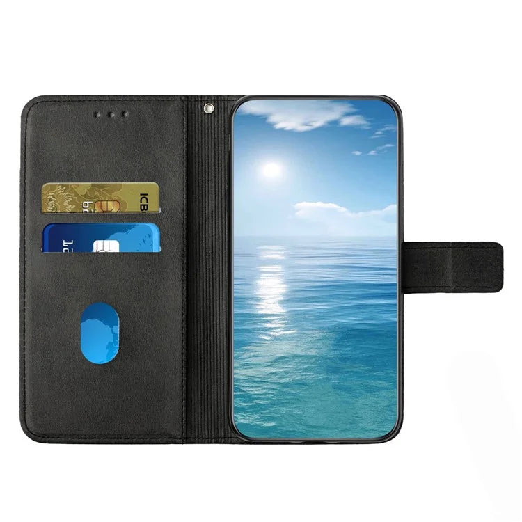 For Xiaomi Redmi Note 13 5G Leather Case Line Pattern Wallet Phone Cover